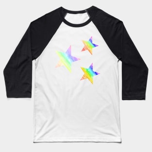 Colourful stripy stars set Baseball T-Shirt